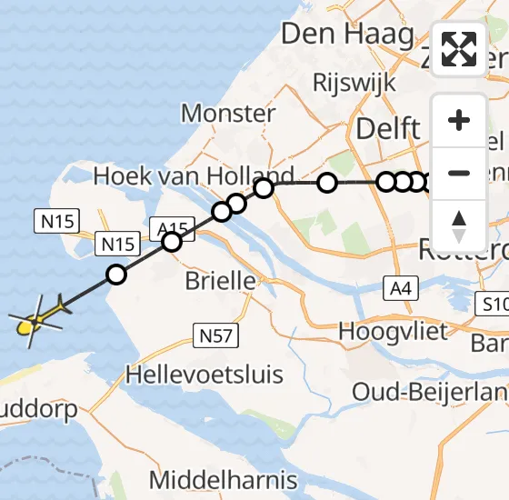 Vlucht Kustwachthelikopter PH-NCG van Rotterdam The Hague Airport naar  op woensdag 18 september 2024 13:09