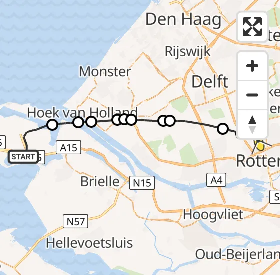 Vlucht Traumahelikopter PH-MAA van Maasvlakte naar Rotterdam The Hague Airport op woensdag 18 september 2024 13:10