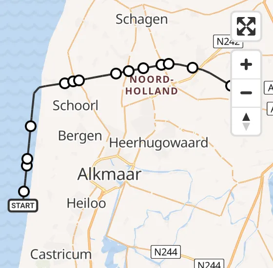 Vlucht Politiehelikopter PH-PXX van Egmond-Binnen naar Sijbekarspel op woensdag 18 september 2024 13:54