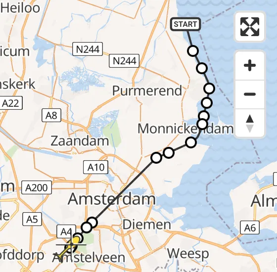 Vlucht Politiehelikopter PH-PXX van Oosthuizen naar Schiphol op woensdag 18 september 2024 14:11