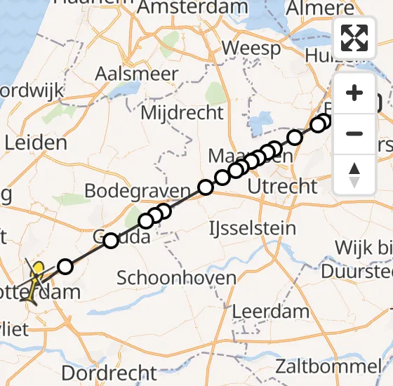 Vlucht Politiehelikopter PH-PXE van Baarn naar Rotterdam op woensdag 18 september 2024 15:48