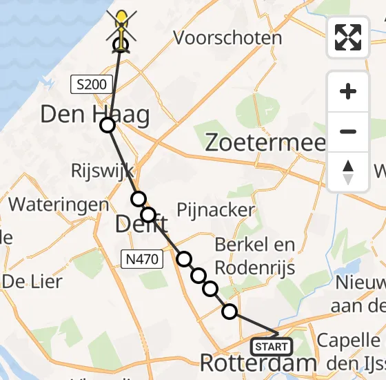 Vlucht Politiehelikopter PH-PXE van Rotterdam naar Wassenaar op woensdag 18 september 2024 16:14