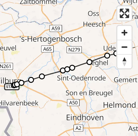 Vlucht Traumahelikopter PH-DOC van Tilburg naar Vliegbasis Volkel op woensdag 18 september 2024 18:42