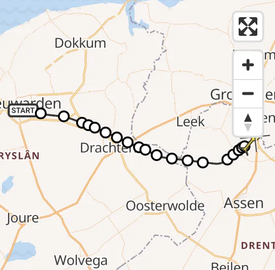 Vlucht Traumahelikopter PH-TTR van Leeuwarden naar Groningen Airport Eelde op woensdag 18 september 2024 20:07