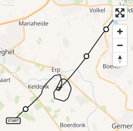 Vlucht Politiehelikopter PH-PXE van Veghel naar Volkel op woensdag 18 september 2024 20:09