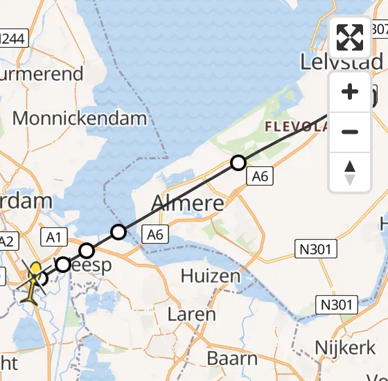 Vlucht Traumahelikopter PH-LLN van Lelystad naar Academisch Medisch Centrum (AMC) op zaterdag 21 september 2024 13:22