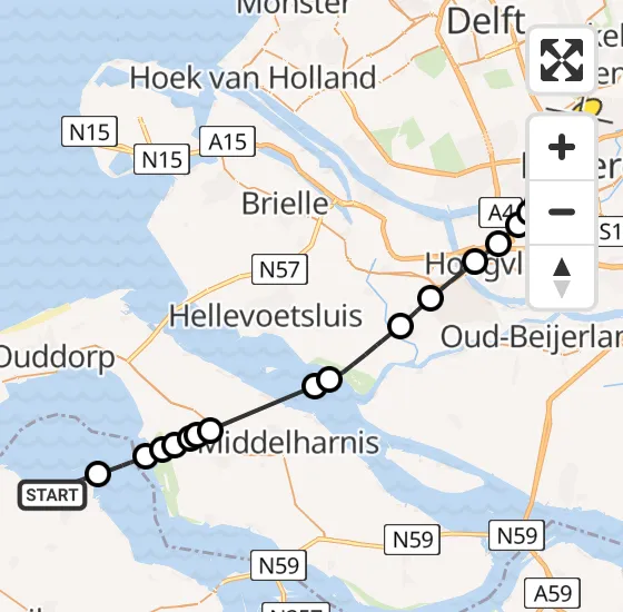 Vlucht Traumahelikopter PH-MAA van Zonnemaire naar Rotterdam The Hague Airport op zaterdag 21 september 2024 13:45