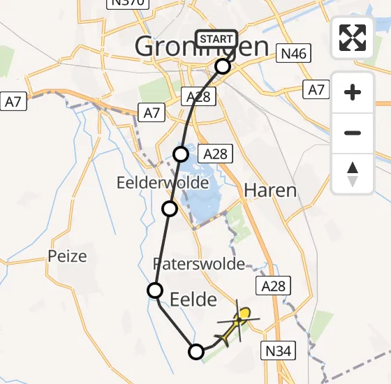 Vlucht Traumahelikopter PH-TTR van Universitair Medisch Centrum Groningen naar Groningen Airport Eelde op zaterdag 21 september 2024 16:43