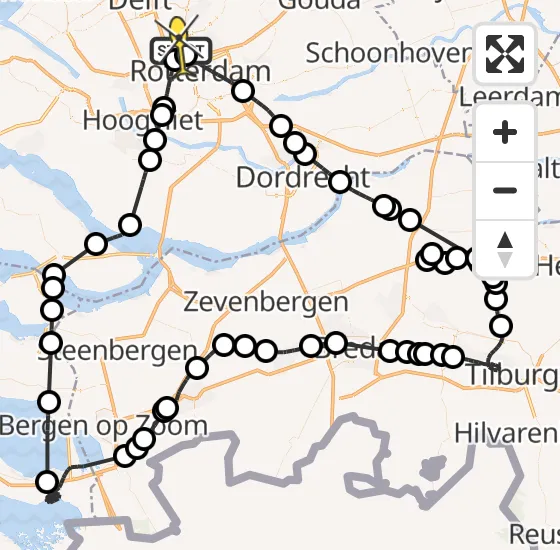 Vlucht Politiehelikopter PH-PXD van Rotterdam The Hague Airport naar Rotterdam The Hague Airport op zaterdag 21 september 2024 18:17