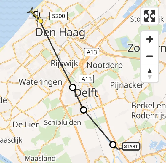 Vlucht Traumahelikopter PH-MAA van Rotterdam The Hague Airport naar Den Haag op zaterdag 21 september 2024 18:23