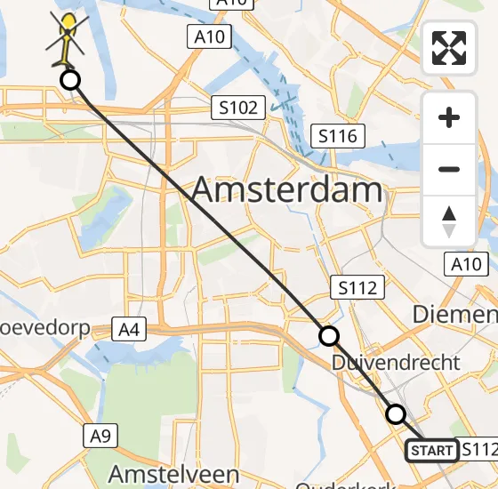 Vlucht Traumahelikopter PH-LLN van Amsterdam naar Amsterdam Heliport op zaterdag 21 september 2024 19:11