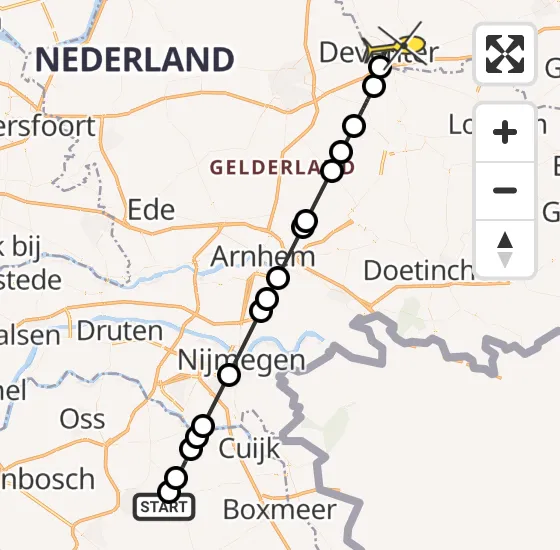 Vlucht Traumahelikopter PH-DOC van Vliegbasis Volkel naar Deventer op zaterdag 21 september 2024 20:22