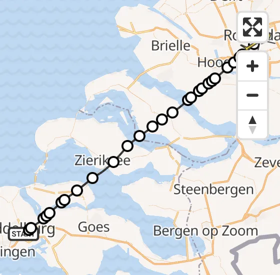 Vlucht Traumahelikopter PH-MAA van Middelburg naar Erasmus MC op zondag 22 september 2024 1:28