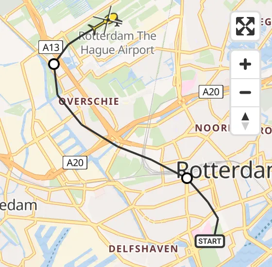 Vlucht Traumahelikopter PH-MAA van Erasmus MC naar Rotterdam The Hague Airport op zondag 22 september 2024 2:18