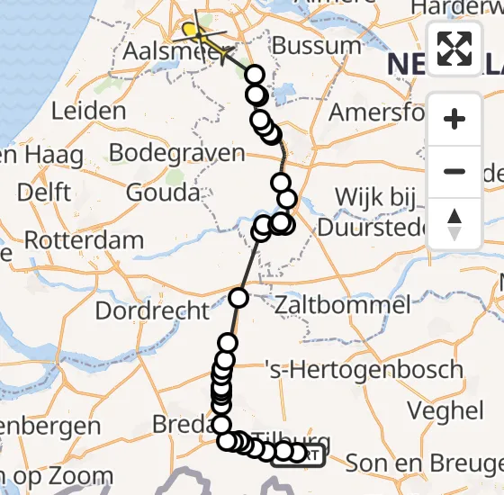 Vlucht Politiehelikopter PH-PXA van Hilvarenbeek naar Amstelveen op zondag 22 september 2024 9:59