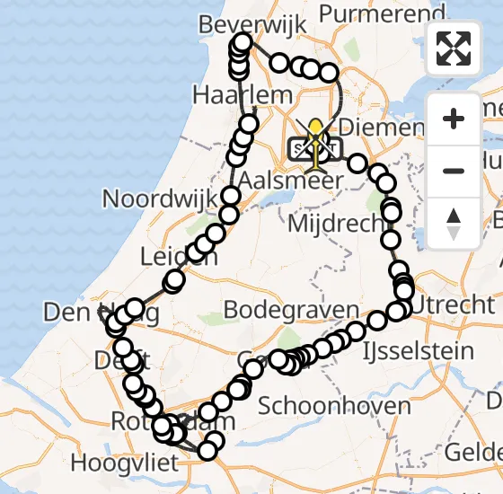 Vlucht Politiehelikopter PH-PXX van Schiphol naar Schiphol op zondag 22 september 2024 12:20