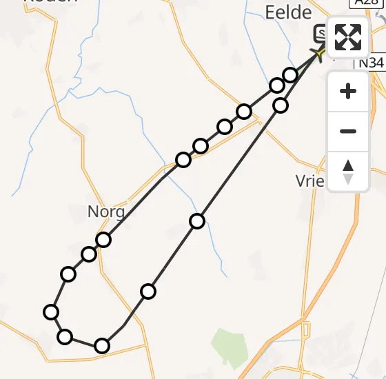 Vlucht Traumahelikopter PH-TTR van Groningen Airport Eelde naar Groningen Airport Eelde op zondag 22 september 2024 14:26