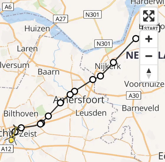 Vlucht Traumahelikopter PH-LLN van Ermelo naar Universitair Medisch Centrum Utrecht op zondag 22 september 2024 15:06