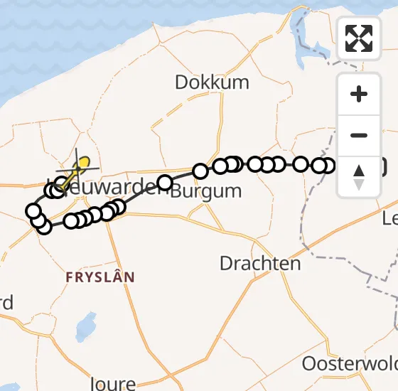 Vlucht Ambulancehelikopter PH-OOP van Sebaldeburen naar Marsum op zondag 22 september 2024 15:11