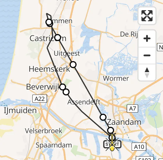 Vlucht Traumahelikopter PH-LLN van Amsterdam Heliport naar Amsterdam Heliport op zondag 22 september 2024 16:35