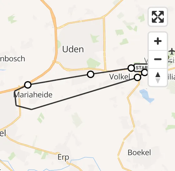 Vlucht Traumahelikopter PH-DOC van Vliegbasis Volkel naar Vliegbasis Volkel op zondag 22 september 2024 16:58