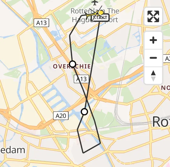 Vlucht Traumahelikopter PH-MAA van Rotterdam The Hague Airport naar Rotterdam The Hague Airport op zondag 22 september 2024 17:35