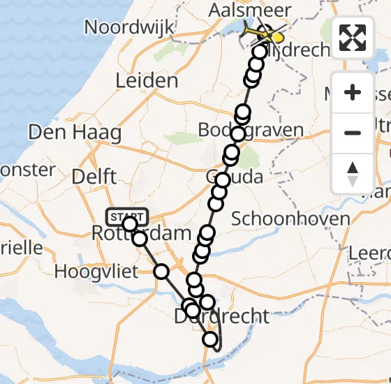 Vlucht Traumahelikopter PH-MAA van Rotterdam The Hague Airport naar De Kwakel op zondag 22 september 2024 17:55