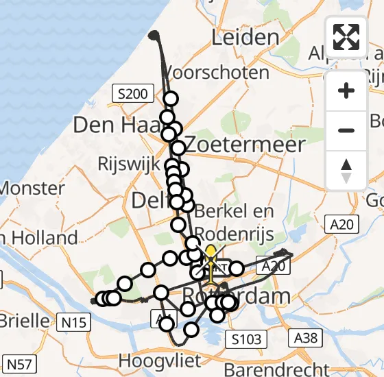 Vlucht Politiehelikopter PH-PXD van Rotterdam The Hague Airport naar Rotterdam The Hague Airport op zondag 22 september 2024 20:21