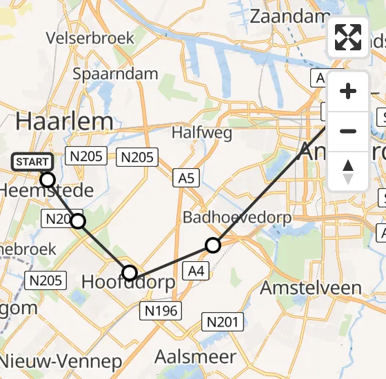 Vlucht Politiehelikopter PH-PXE van Haarlem naar Amsterdam op zondag 22 september 2024 21:28