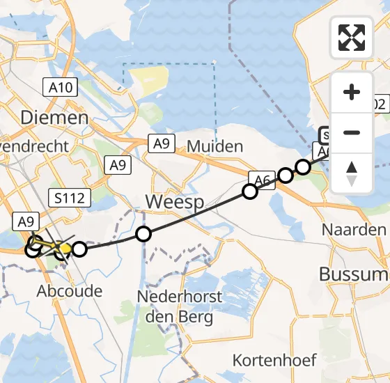 Vlucht Traumahelikopter PH-LLN van Almere naar Academisch Medisch Centrum (AMC) op zondag 22 september 2024 22:04