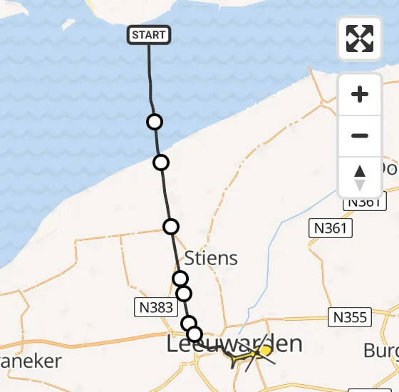 Vlucht Ambulancehelikopter PH-OOP van Ballum naar Leeuwarden op zondag 22 september 2024 22:37