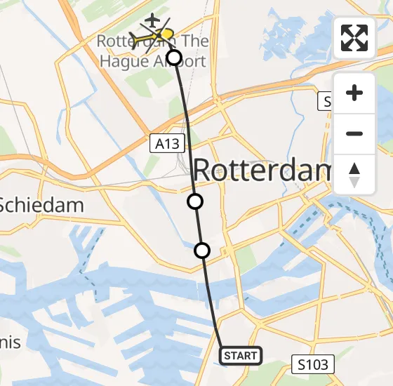 Vlucht Traumahelikopter PH-MAA van Rotterdam naar Rotterdam The Hague Airport op maandag 23 september 2024 10:08