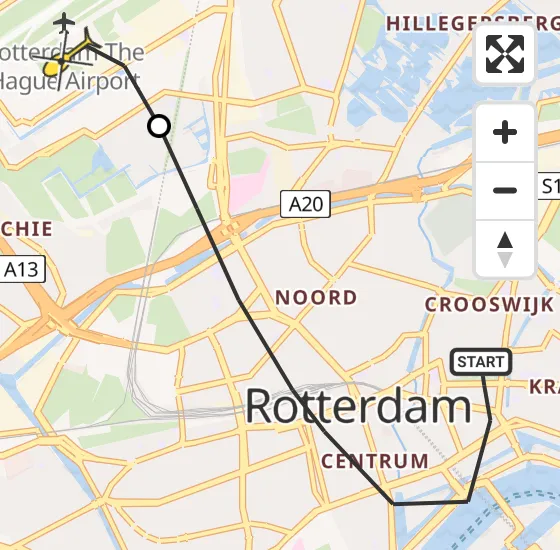 Vlucht Traumahelikopter PH-MAA van Rotterdam naar Rotterdam The Hague Airport op maandag 23 september 2024 10:52