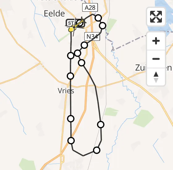 Vlucht Traumahelikopter PH-TTR van Groningen Airport Eelde naar Groningen Airport Eelde op maandag 23 september 2024 11:02