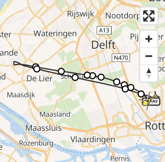 Vlucht Traumahelikopter PH-MAA van Rotterdam The Hague Airport naar Rotterdam The Hague Airport op maandag 23 september 2024 12:49