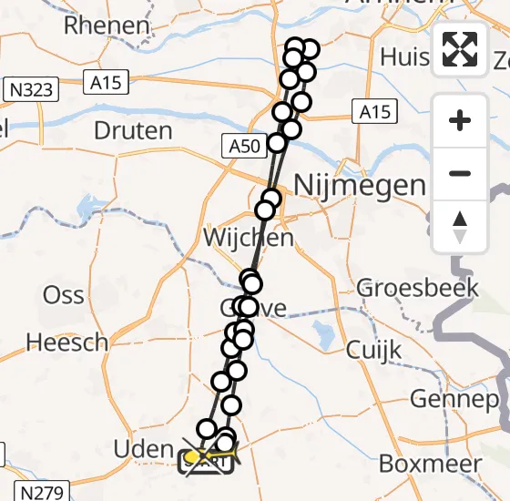 Vlucht Traumahelikopter PH-DOC van Vliegbasis Volkel naar Vliegbasis Volkel op maandag 23 september 2024 12:53