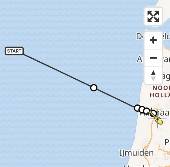 Vlucht Kustwachthelikopter PH-SAR van  naar Alkmaar op maandag 23 september 2024 13:45