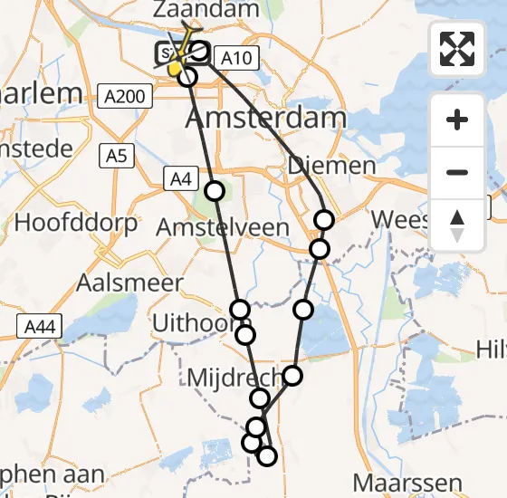 Vlucht Traumahelikopter PH-LLN van Amsterdam Heliport naar Amsterdam Heliport op maandag 23 september 2024 13:51