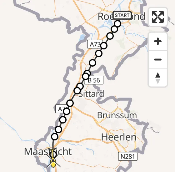 Vlucht Traumahelikopter PH-DOC van Roermond naar Maastricht UMC+ op maandag 23 september 2024 14:20