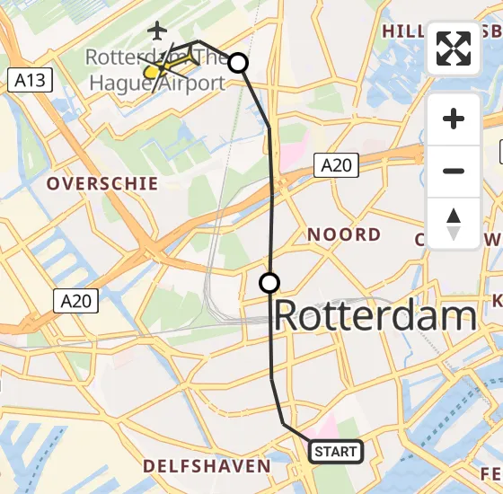 Vlucht Traumahelikopter PH-MAA van Erasmus MC naar Rotterdam The Hague Airport op maandag 23 september 2024 14:36