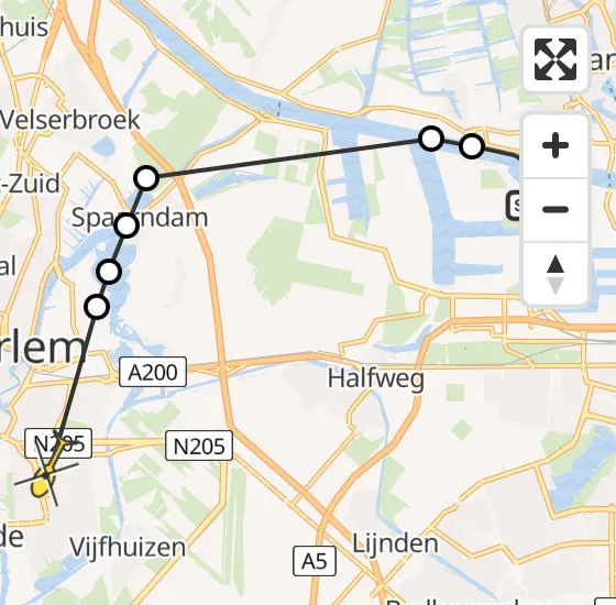 Vlucht Traumahelikopter PH-LLN van Amsterdam Heliport naar Haarlem op maandag 23 september 2024 16:43