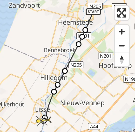 Vlucht Traumahelikopter PH-LLN van Haarlem naar Lisse op maandag 23 september 2024 17:05