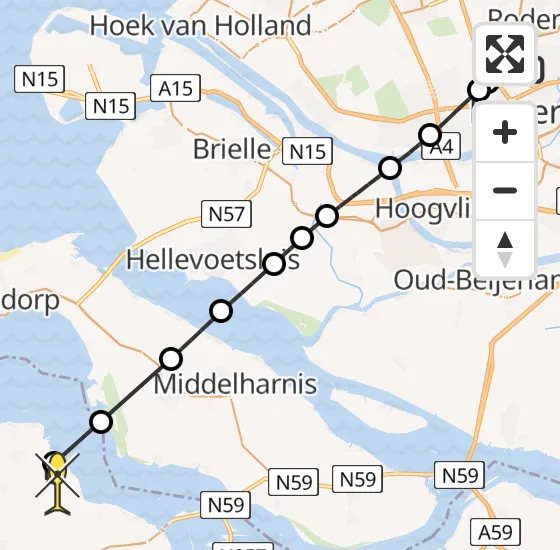 Vlucht Traumahelikopter PH-MAA van Rotterdam The Hague Airport naar Dreischor op maandag 23 september 2024 17:32