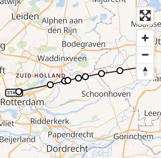 Vlucht Traumahelikopter PH-MAA van Rotterdam The Hague Airport naar IJsselstein op maandag 23 september 2024 19:25