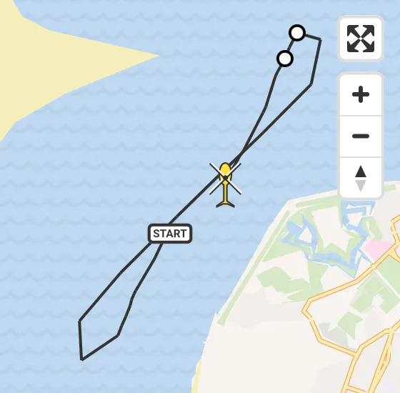 Vlucht Kustwachthelikopter PH-SAR van Den Helder naar Den Helder op maandag 23 september 2024 19:56