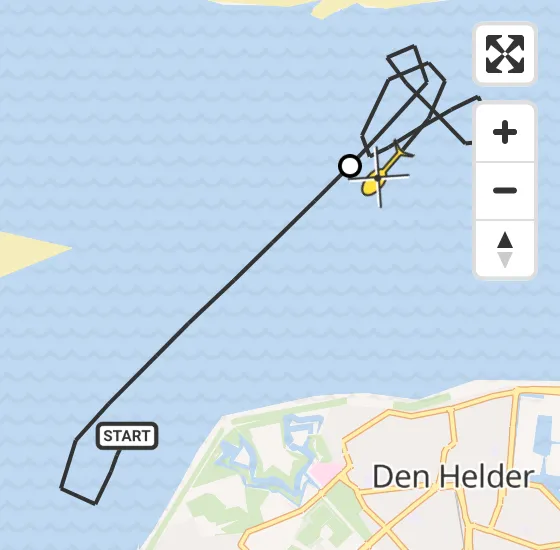 Vlucht Kustwachthelikopter PH-SAR van Den Helder naar Den Hoorn op maandag 23 september 2024 20:09