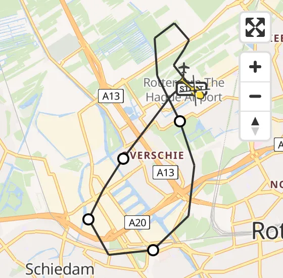 Vlucht Traumahelikopter PH-MAA van Rotterdam The Hague Airport naar Rotterdam The Hague Airport op maandag 23 september 2024 21:07