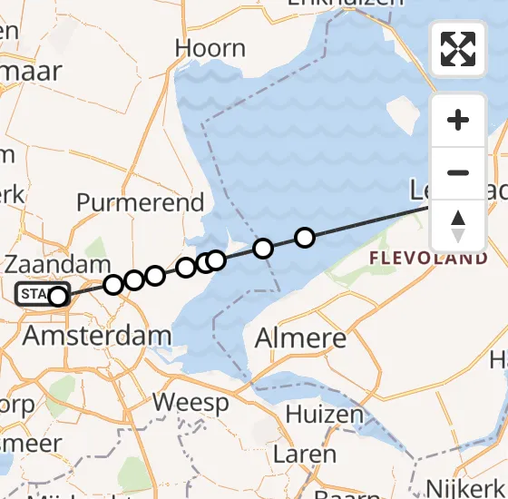 Vlucht Traumahelikopter PH-LLN van Amsterdam Heliport naar Lelystad op dinsdag 24 september 2024 1:49