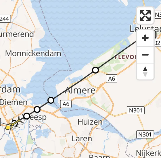 Vlucht Traumahelikopter PH-LLN van Lelystad naar Academisch Medisch Centrum (AMC) op dinsdag 24 september 2024 2:28