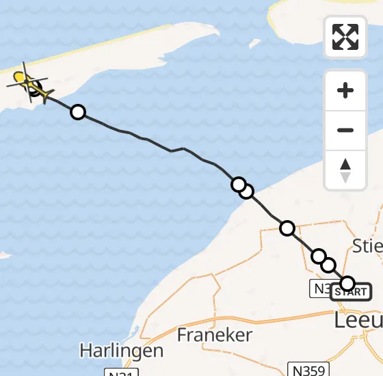 Vlucht Ambulancehelikopter PH-OOP van Ingelum naar Midsland op dinsdag 24 september 2024 2:33